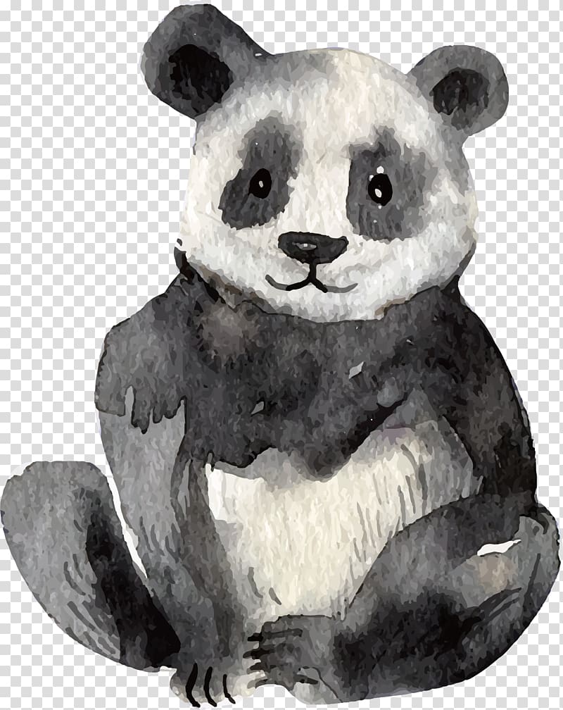 Koala Giant panda Lemuridae Euclidean Watercolor painting, Giant panda transparent background PNG clipart