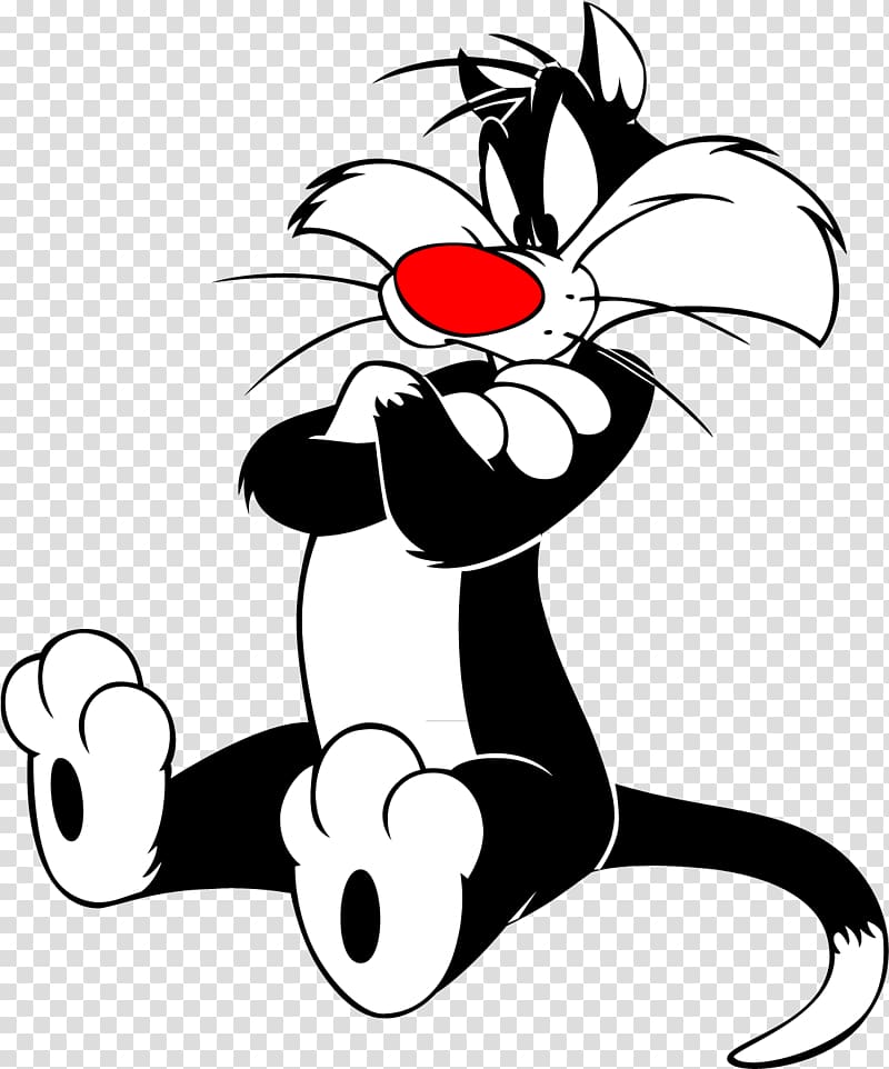 Sylvester the cat illustration, Sylvester Jr. Tweety Hippety Hopper Cat, looney tunes transparent background PNG clipart