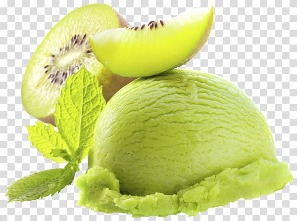 Ice cream Kiwifruit Limeade Dessert Sorbet, ice cream transparent background PNG clipart