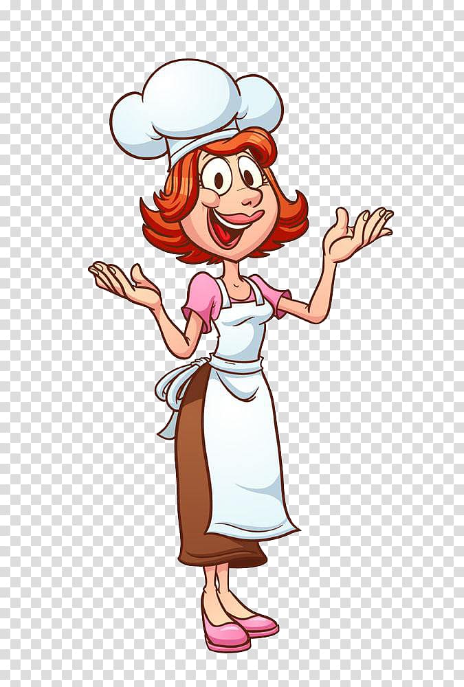 woman wearing white apron , Chef Mother , Pretty woman transparent background PNG clipart
