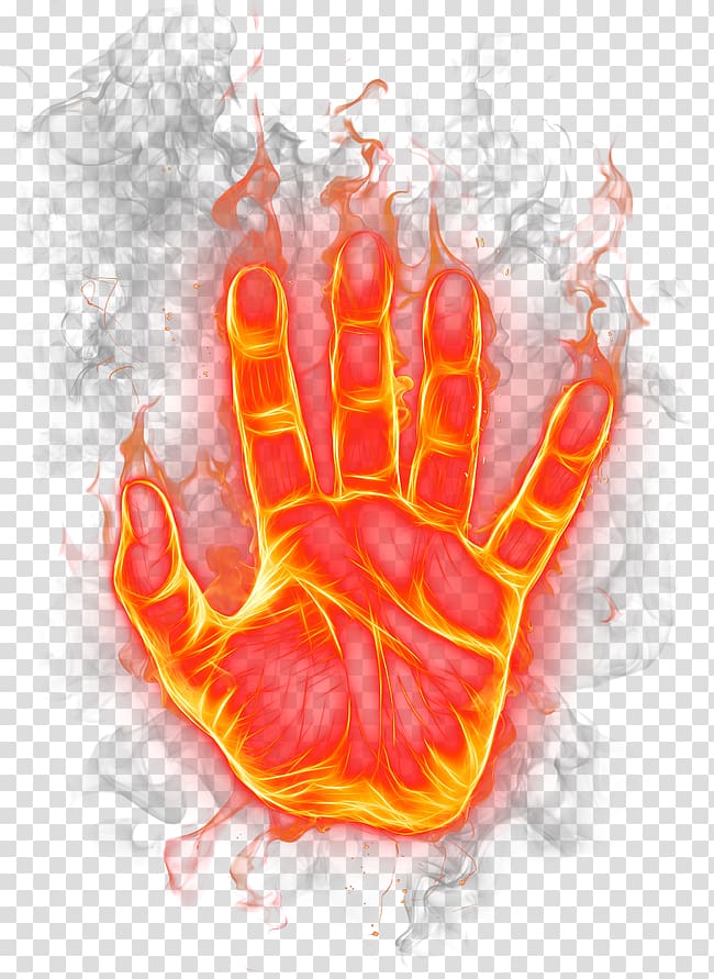 human flamed hand illustration, Flame Fire , The palm of the fire transparent background PNG clipart