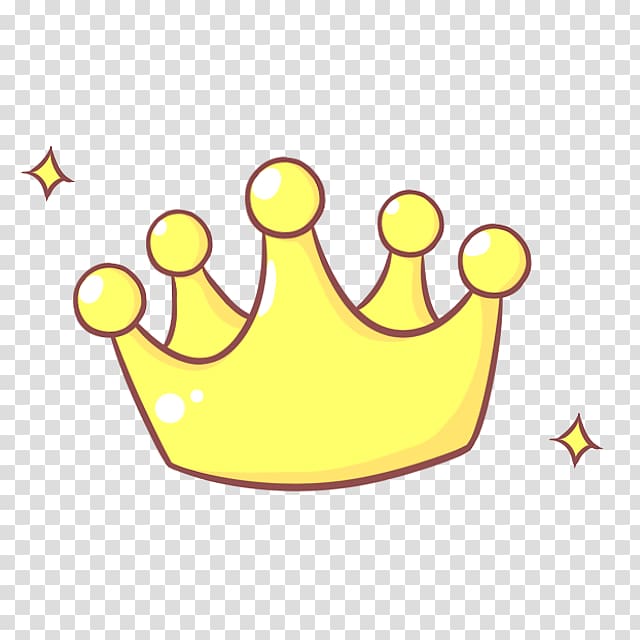 Yellow crown illustration, Cartoon Icon, Floating cartoon crown