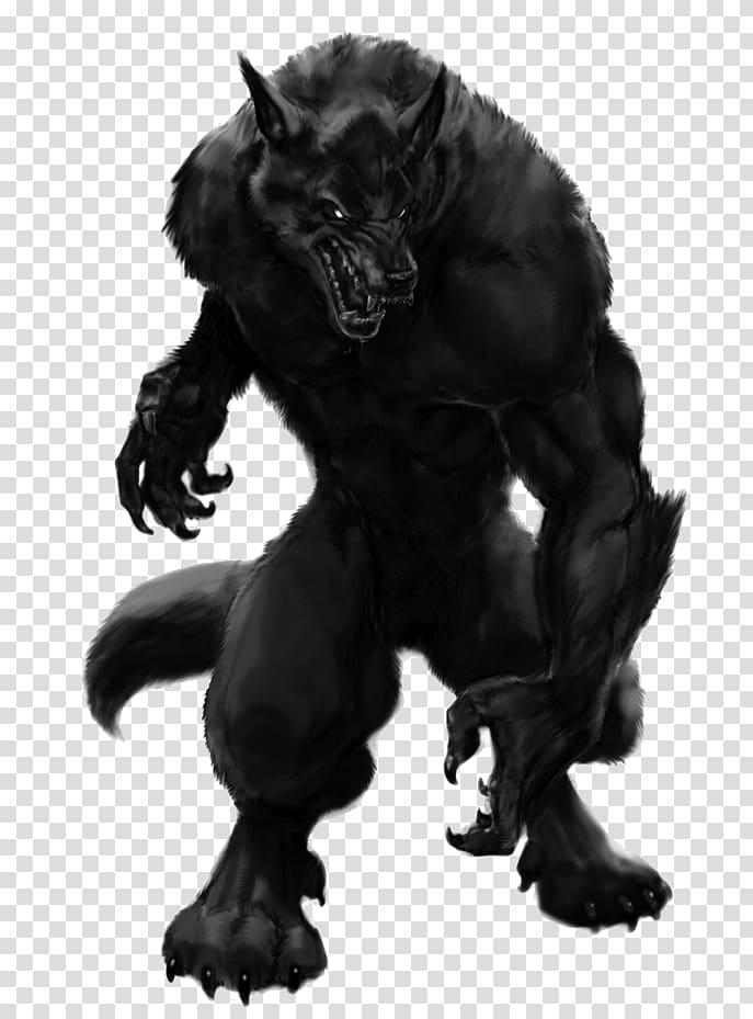 black wolf monster illustration, Werewolf: The Apocalypse Vampire, Creatures transparent background PNG clipart
