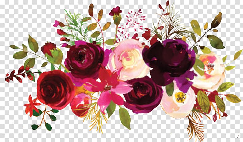 pink and red flowers illustration, Garden roses Floral design Flower bouquet Burgundy, flower transparent background PNG clipart