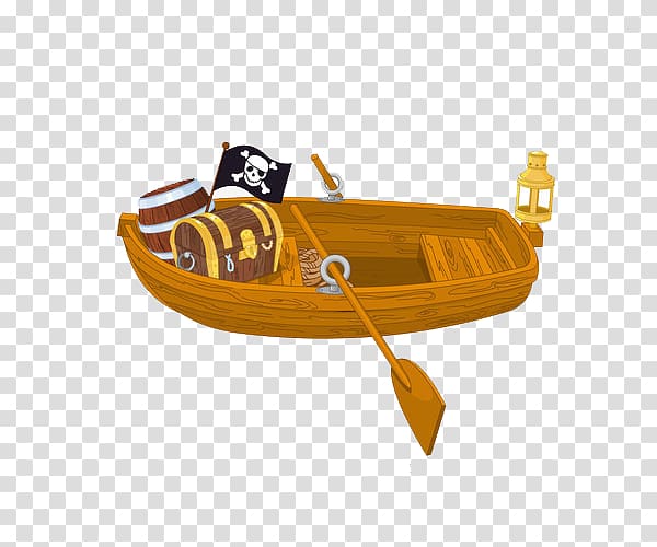 Rowing Boat , Cartoon hand painted pirate ship transparent background PNG clipart