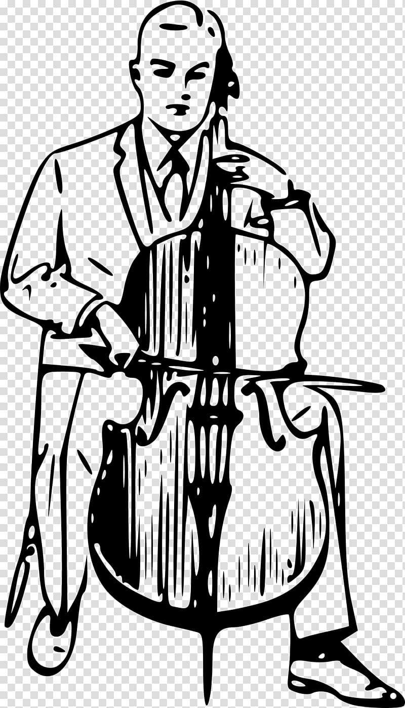 Cello Double bass Cellist , playing transparent background PNG clipart