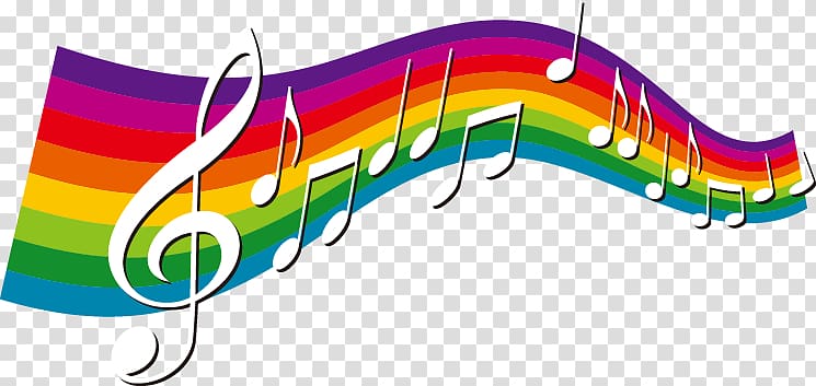 rainbow music notes clipart