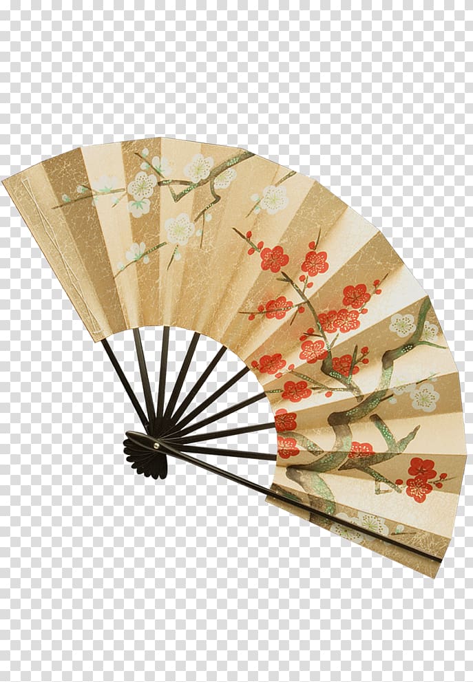 brown and red floral hand fan illustration, China Hand fan, Chinese style folding fan transparent background PNG clipart