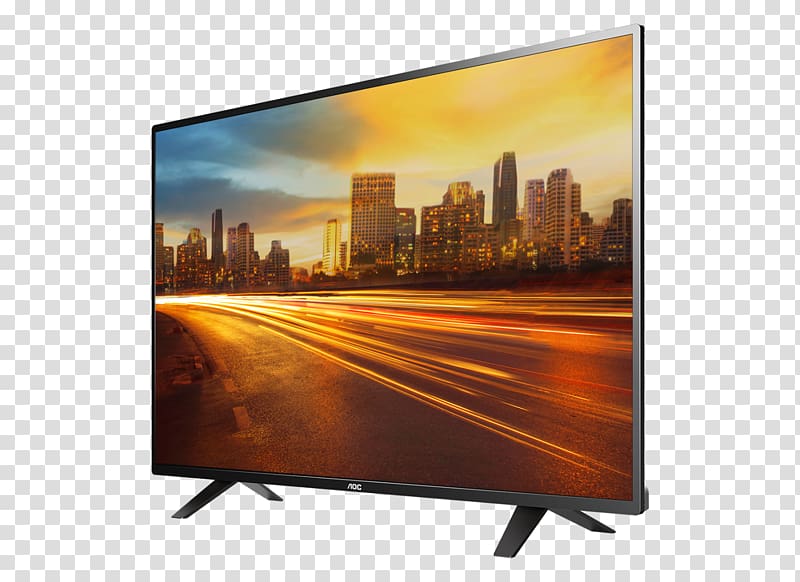Television set LED-backlit LCD AOC International Smart TV, LED transparent background PNG clipart