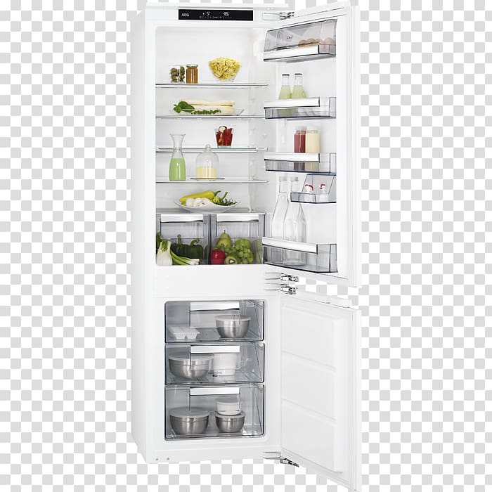 AEG SCE81821LC Refrigerator-Freezer, White Freezers Aeg Refrigerator recessed cm. 56 h 177, refrigerator transparent background PNG clipart
