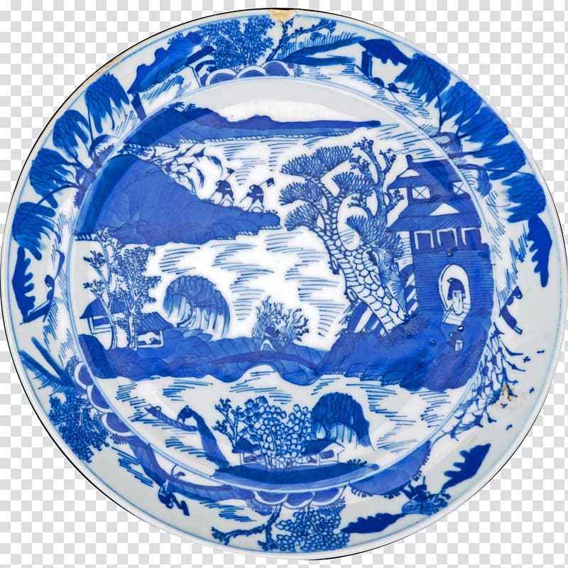 Tableware Platter Plate Porcelain Cobalt blue, Plate transparent background PNG clipart