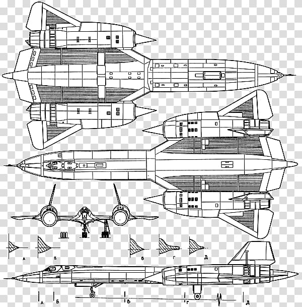 Lockheed SR-71 Blackbird Lockheed A-12 Airplane SR-71A Technical drawing, airplane transparent background PNG clipart