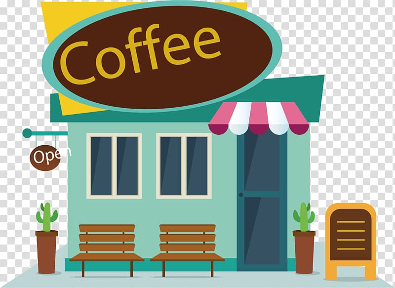 illustration of open coffee shop, Coffee Cafe Fast food , map coffee shop transparent background PNG clipart