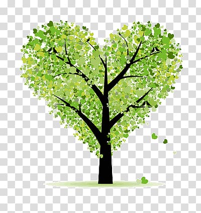 green, heart-shaped tree transparent background PNG clipart