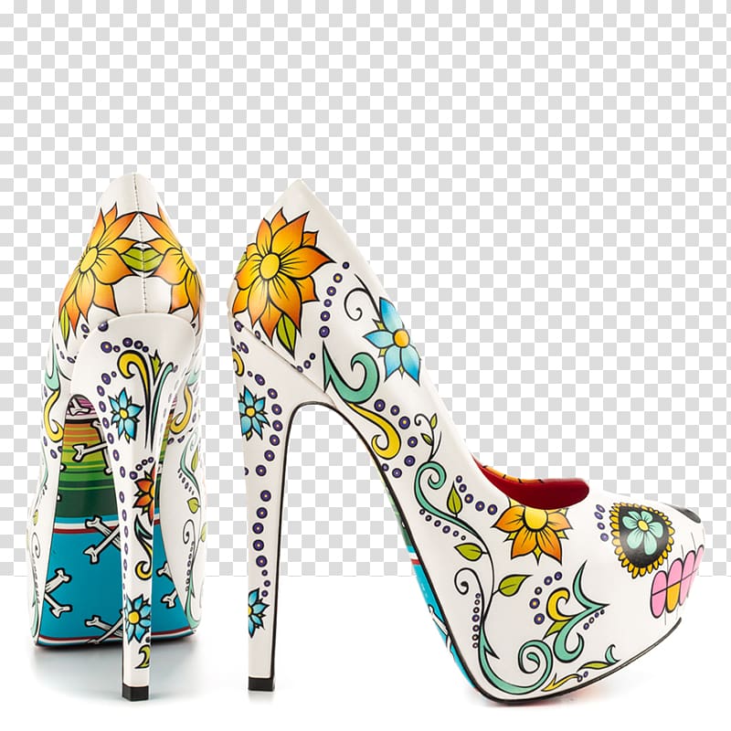 Calavera High-heeled shoe Court shoe Stiletto heel, sandal transparent background PNG clipart