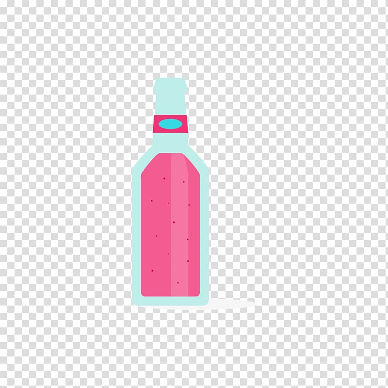 Red Drink Glass bottle, A red drink in a blue bottle transparent background PNG clipart