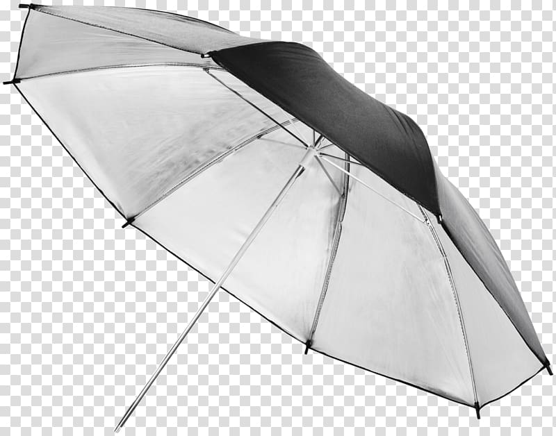 Light Umbrella Softbox Silver Reflector, parasol transparent background PNG clipart