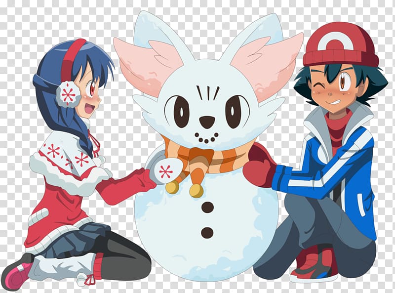 Ash Ketchum Dawn Fennekin Pokémon Drawing, How to Build Snowman Writing Template transparent background PNG clipart