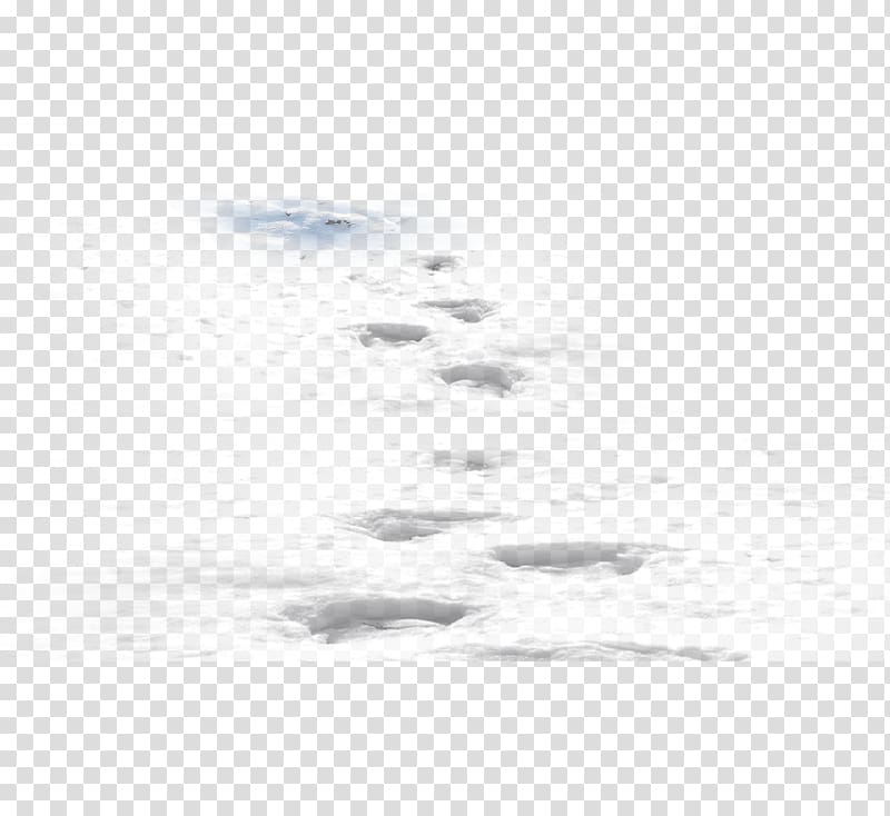 clouds illustration, White Black Area Pattern, Footprints in the snow transparent background PNG clipart