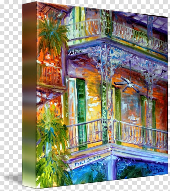 French Quarter Canvas print Painting, painting transparent background PNG clipart