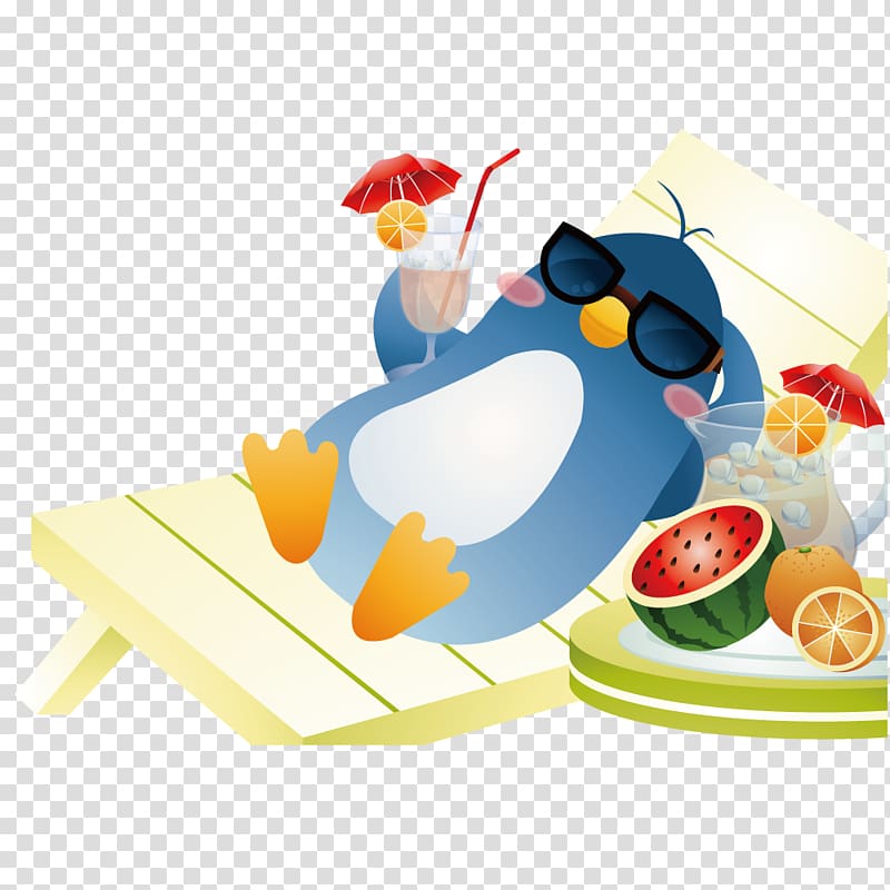 Cartoon Summer , Sun Penguins transparent background PNG clipart
