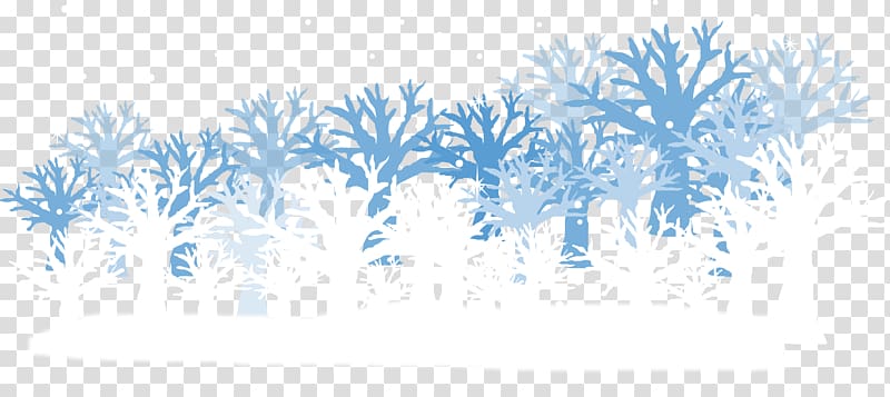 Winter Euclidean Vecteur, Hand-painted blue winter woods transparent background PNG clipart
