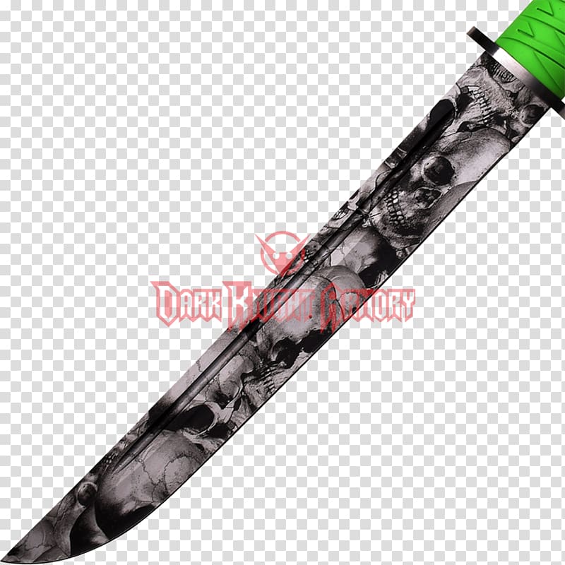 Knife Blade Hunting Sword Tantō, Zombie Skull transparent background PNG clipart
