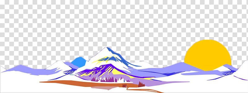, Hand painted colored natural mountain transparent background PNG clipart