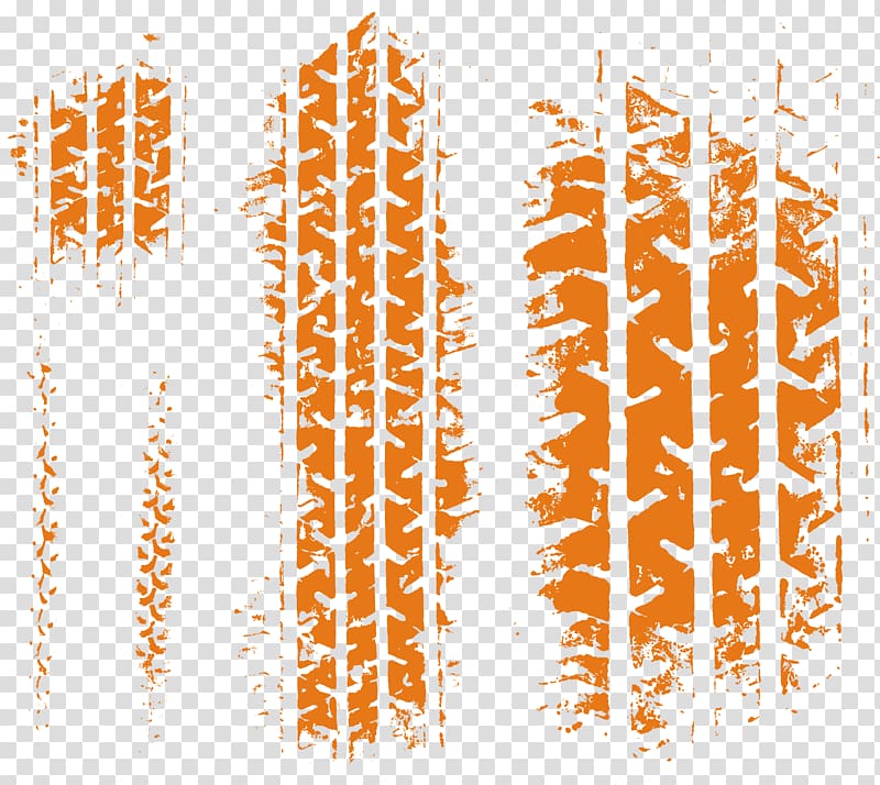 orange track illustration, Car Tire Tread Skid mark Truck, Tire tracks transparent background PNG clipart