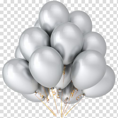 Balloon Silver Wedding Party Birthday, balloon transparent background PNG clipart