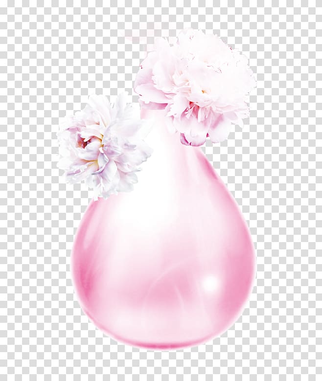 Pink Vase Flower, Pink peony material commune transparent background PNG clipart