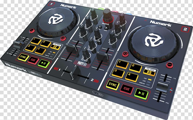 DJ controller Disc jockey Numark Industries Virtual DJ Music, Dj Event transparent background PNG clipart