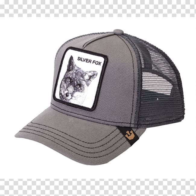 Silver fox Trucker hat Baseball cap, baseball cap transparent background PNG clipart