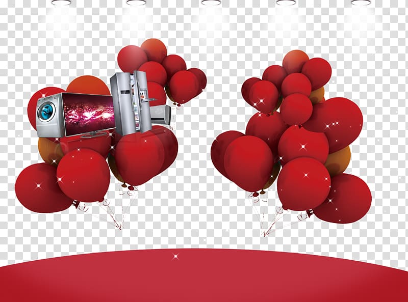 Red Balloon , Home appliances shopping transparent background PNG clipart