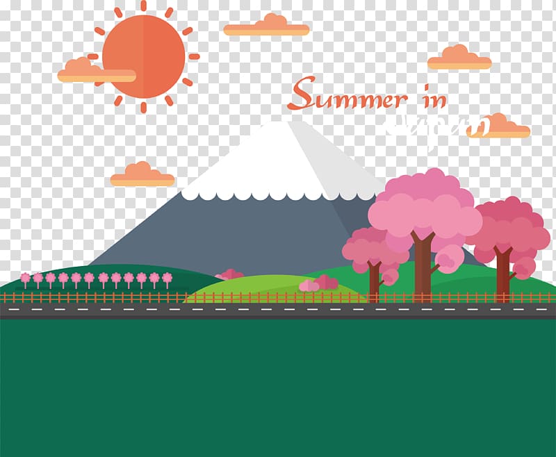 Japan Cartoon Illustration, The beauty of summer, Japan transparent background PNG clipart