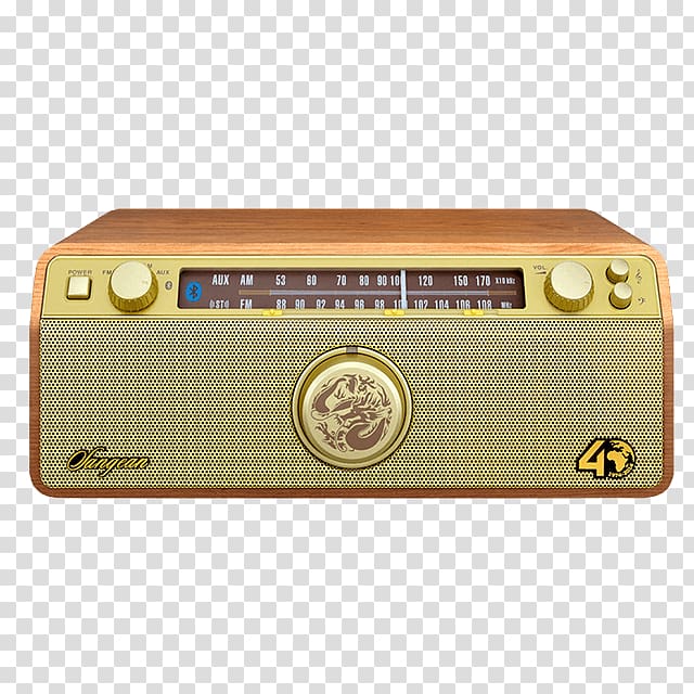 Sangean FM broadcasting Radio receiver AM broadcasting u6536u97f3u673a, Golden radio transparent background PNG clipart