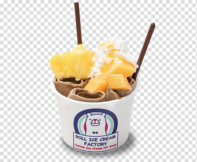 Sundae Roll Ice Cream Factory Frozen yogurt, ice cream transparent background PNG clipart