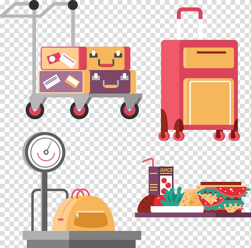 Euclidean , Travel Luggage flat material transparent background PNG clipart
