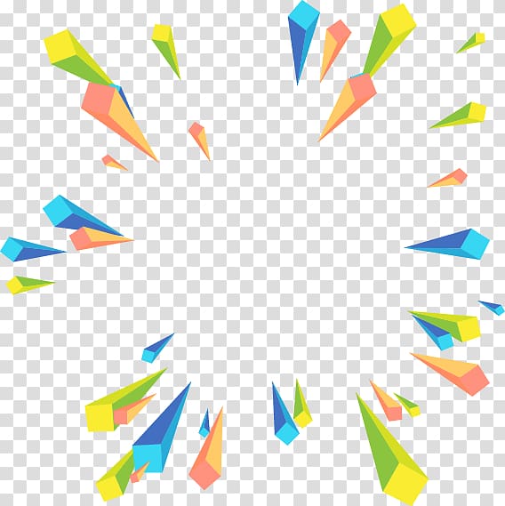 Euclidean Geometry, Colorful abstract geometric radial perspective, green, blue, and yellow illustration transparent background PNG clipart