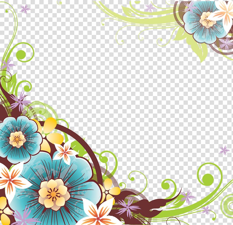 Border Flowers , Flower Corner transparent background PNG clipart