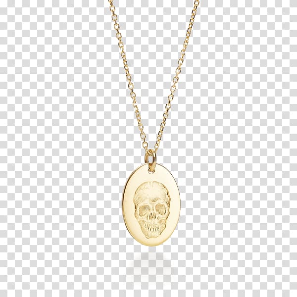 Locket Necklace Chain, Gold skull transparent background PNG clipart