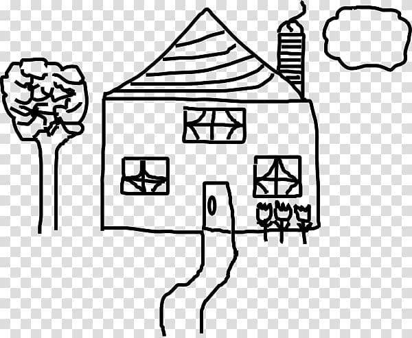 Black and white Drawing Stick figure , house transparent background PNG clipart