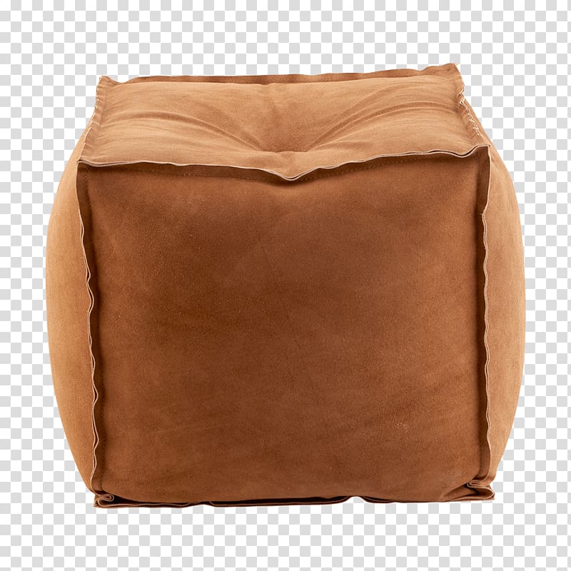 Suede Tuffet Leather Foot Rests Bean bag chair, Camel Color transparent background PNG clipart