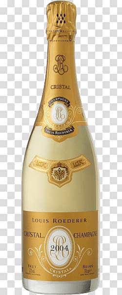2004 Louis Roederer champagne bottle illustration, Louis Roederer Cristal 2004 transparent background PNG clipart