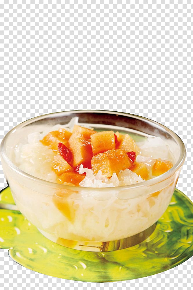 Chinese cuisine Milk Tremella fuciformis Simmering Dessert, Papaya white fungus stew Dessert transparent background PNG clipart