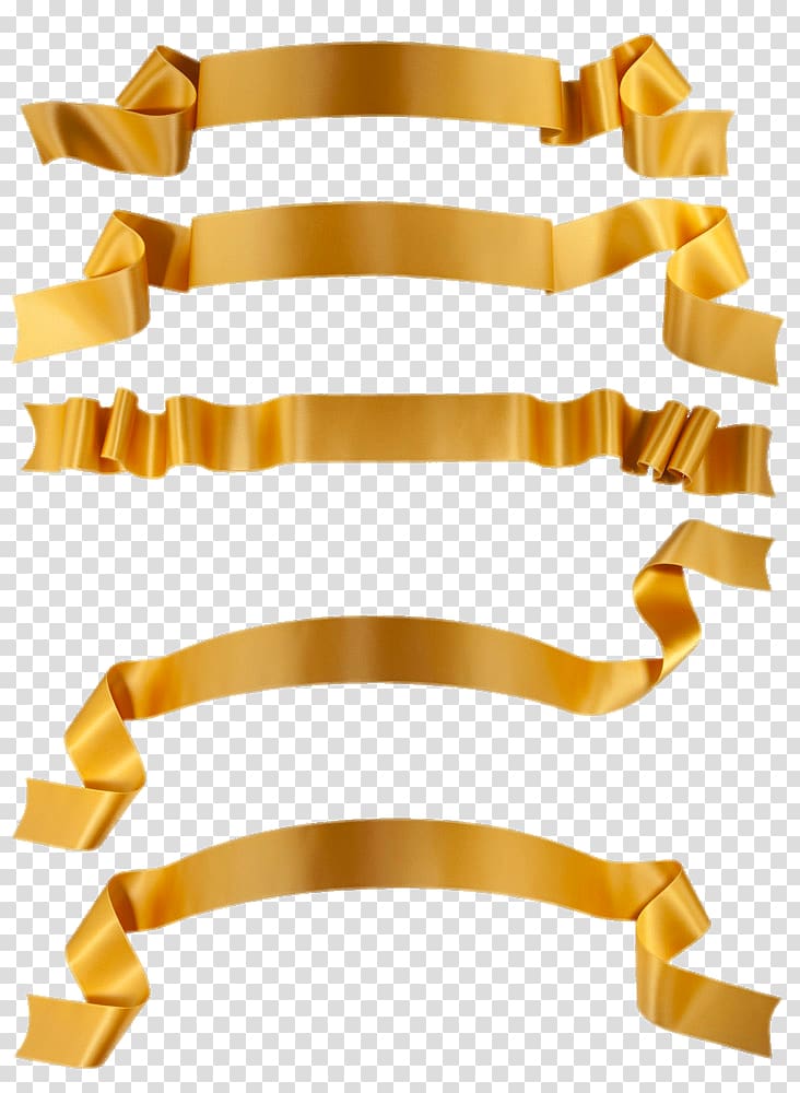 yellow golden ribbon banner clip art