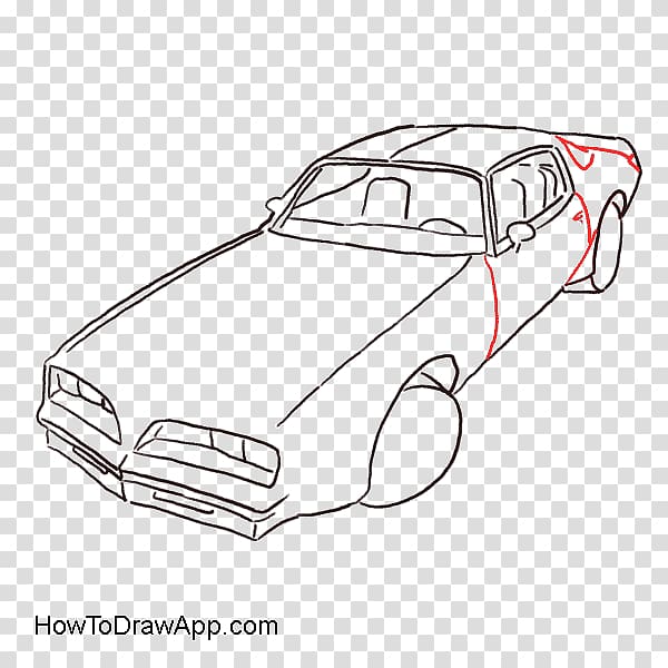 Pontiac Firebird Car Line art Drawing, dividing line pattern transparent background PNG clipart