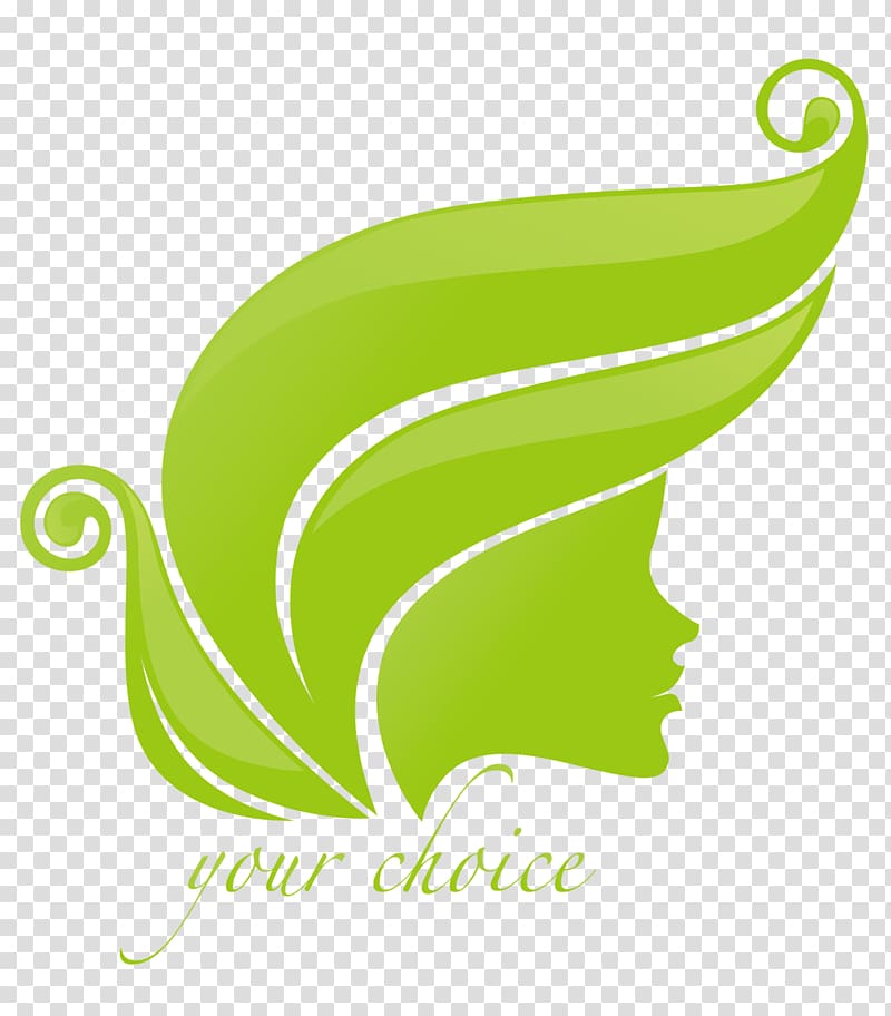 The green woman face and leaves transparent background PNG clipart