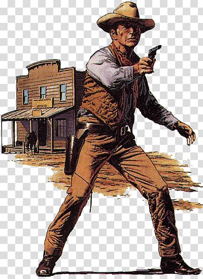 John Wayne illustration, Cowboy Cartoon transparent background PNG clipart