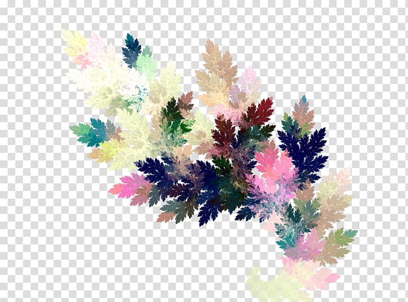 Fractal art Floral design Fractal flame Watercolor painting, Colorful Leaves transparent background PNG clipart